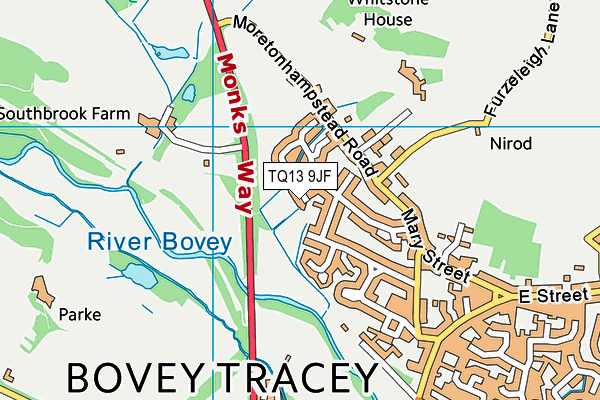 TQ13 9JF map - OS VectorMap District (Ordnance Survey) TQ13 9JF map - OS VectorMap District (Ordnance Survey)