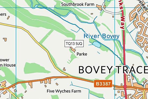 TQ13 9JQ map - OS VectorMap District (Ordnance Survey)