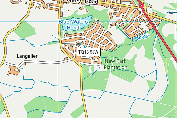 TQ13 9JW map - OS VectorMap District (Ordnance Survey) TQ13 9JW map - OS VectorMap District (Ordnance Survey)