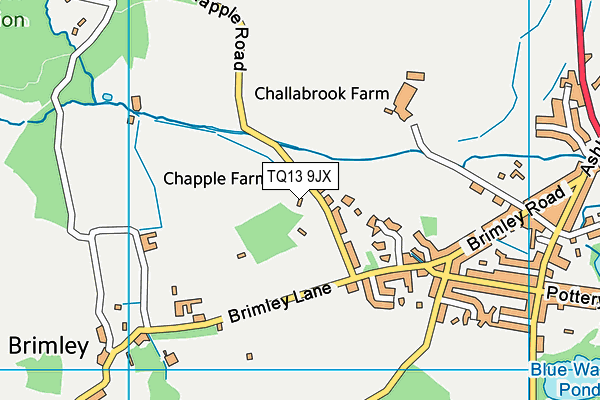 TQ13 9JX map - OS VectorMap District (Ordnance Survey) TQ13 9JX map - OS VectorMap District (Ordnance Survey)