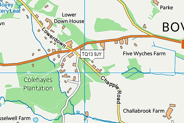 TQ13 9JY map - OS VectorMap District (Ordnance Survey) TQ13 9JY map - OS VectorMap District (Ordnance Survey)