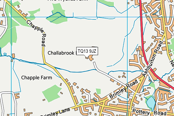 TQ13 9JZ map - OS VectorMap District (Ordnance Survey) TQ13 9JZ map - OS VectorMap District (Ordnance Survey)