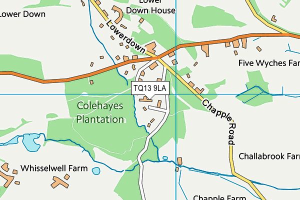 TQ13 9LA map - OS VectorMap District (Ordnance Survey)