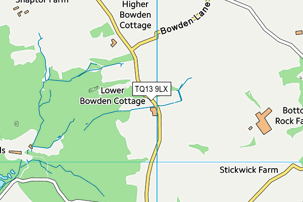 TQ13 9LX map - OS VectorMap District (Ordnance Survey) TQ13 9LX map - OS VectorMap District (Ordnance Survey)
