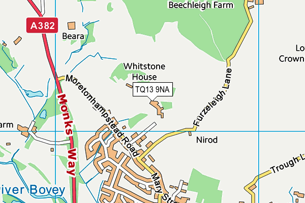 TQ13 9NA map - OS VectorMap District (Ordnance Survey) TQ13 9NA map - OS VectorMap District (Ordnance Survey)