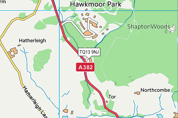 TQ13 9NJ map - OS VectorMap District (Ordnance Survey)