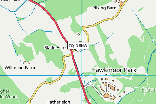 TQ13 9NW map - OS VectorMap District (Ordnance Survey) TQ13 9NW map - OS VectorMap District (Ordnance Survey)