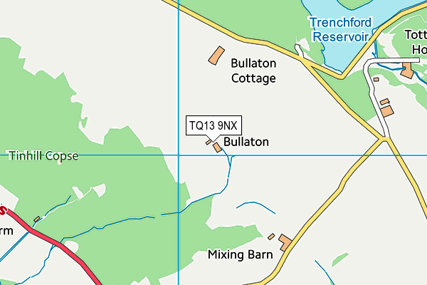 TQ13 9NX map - OS VectorMap District (Ordnance Survey) TQ13 9NX map - OS VectorMap District (Ordnance Survey)