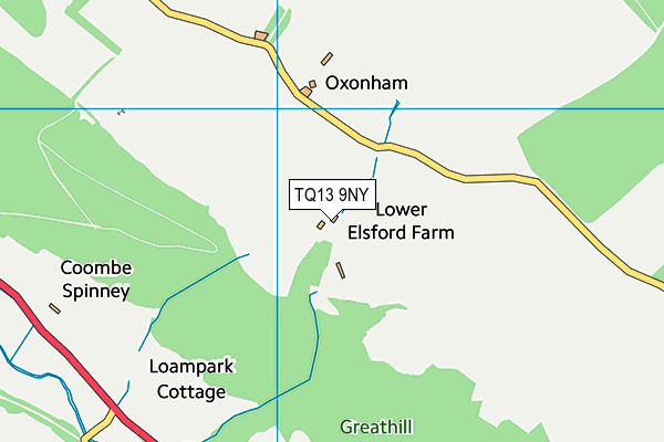 TQ13 9NY map - OS VectorMap District (Ordnance Survey)