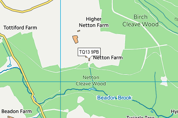TQ13 9PB map - OS VectorMap District (Ordnance Survey) TQ13 9PB map - OS VectorMap District (Ordnance Survey)