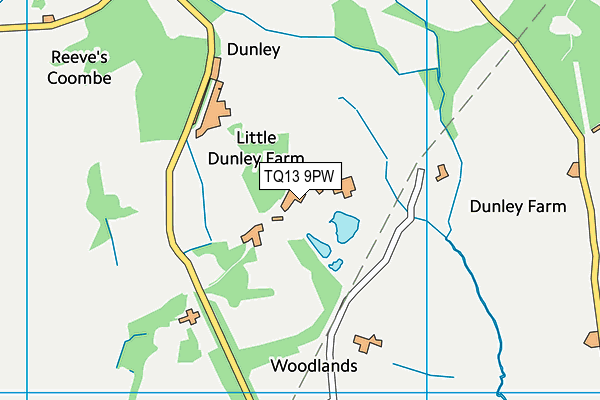 TQ13 9PW map - OS VectorMap District (Ordnance Survey) TQ13 9PW map - OS VectorMap District (Ordnance Survey)