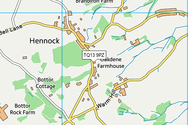 TQ13 9PZ map - OS VectorMap District (Ordnance Survey) TQ13 9PZ map - OS VectorMap District (Ordnance Survey)