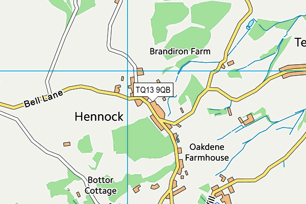 TQ13 9QB map - OS VectorMap District (Ordnance Survey) TQ13 9QB map - OS VectorMap District (Ordnance Survey)