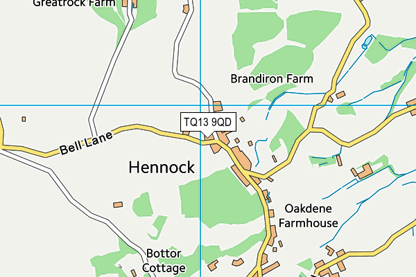 TQ13 9QD map - OS VectorMap District (Ordnance Survey) TQ13 9QD map - OS VectorMap District (Ordnance Survey)