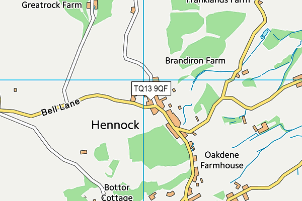 TQ13 9QF map - OS VectorMap District (Ordnance Survey) TQ13 9QF map - OS VectorMap District (Ordnance Survey)