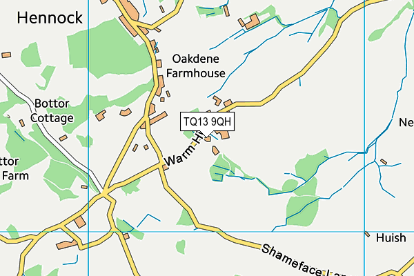 TQ13 9QH map - OS VectorMap District (Ordnance Survey) TQ13 9QH map - OS VectorMap District (Ordnance Survey)