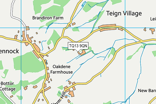 TQ13 9QN map - OS VectorMap District (Ordnance Survey) TQ13 9QN map - OS VectorMap District (Ordnance Survey)