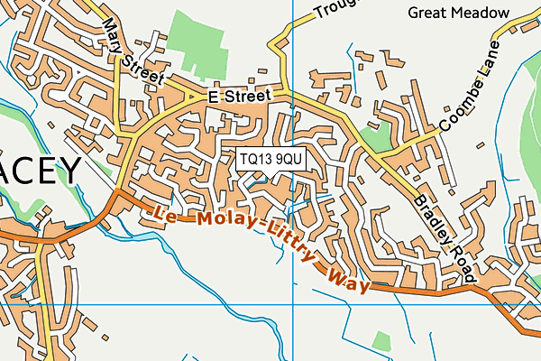 TQ13 9QU map - OS VectorMap District (Ordnance Survey) TQ13 9QU map - OS VectorMap District (Ordnance Survey)