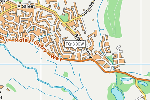 TQ13 9QW map - OS VectorMap District (Ordnance Survey) TQ13 9QW map - OS VectorMap District (Ordnance Survey)