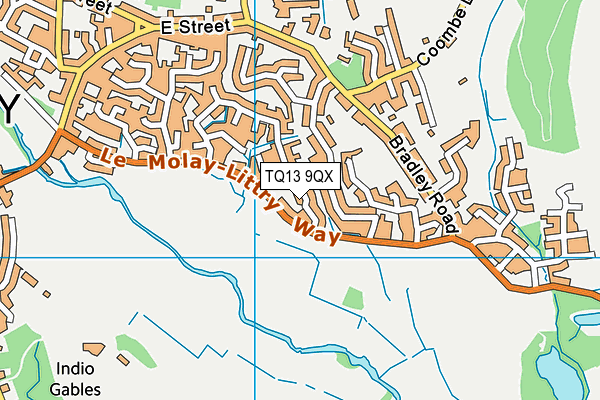 TQ13 9QX map - OS VectorMap District (Ordnance Survey) TQ13 9QX map - OS VectorMap District (Ordnance Survey)