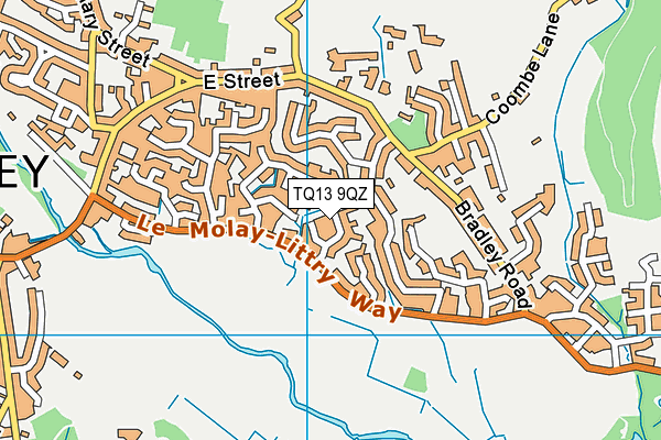 TQ13 9QZ map - OS VectorMap District (Ordnance Survey) TQ13 9QZ map - OS VectorMap District (Ordnance Survey)