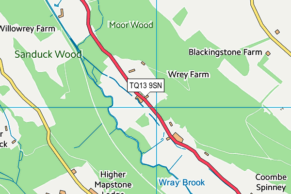 TQ13 9SN map - OS VectorMap District (Ordnance Survey) TQ13 9SN map - OS VectorMap District (Ordnance Survey)