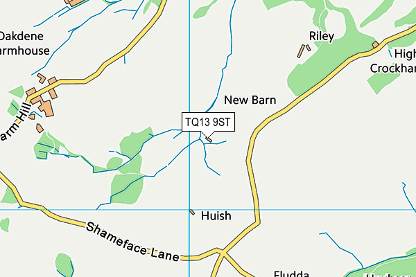 TQ13 9ST map - OS VectorMap District (Ordnance Survey) TQ13 9ST map - OS VectorMap District (Ordnance Survey)