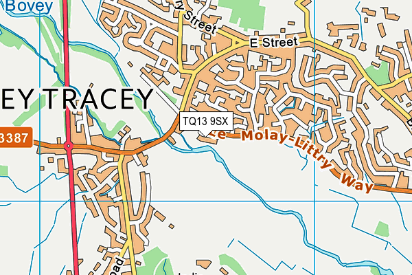 TQ13 9SX map - OS VectorMap District (Ordnance Survey) TQ13 9SX map - OS VectorMap District (Ordnance Survey)