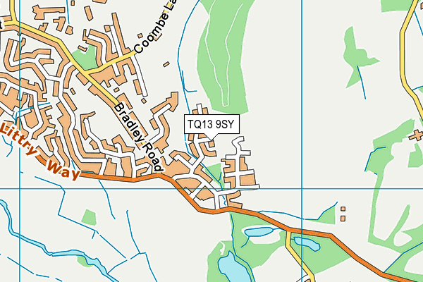 TQ13 9SY map - OS VectorMap District (Ordnance Survey) TQ13 9SY map - OS VectorMap District (Ordnance Survey)
