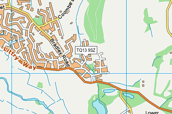 TQ13 9SZ map - OS VectorMap District (Ordnance Survey) TQ13 9SZ map - OS VectorMap District (Ordnance Survey)