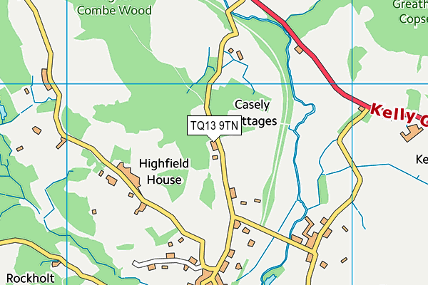 TQ13 9TN map - OS VectorMap District (Ordnance Survey) TQ13 9TN map - OS VectorMap District (Ordnance Survey)