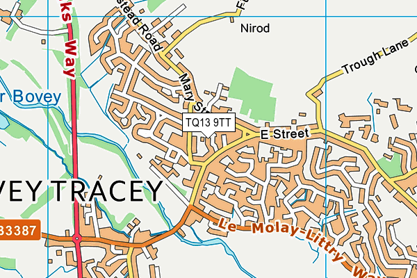 TQ13 9TT map - OS VectorMap District (Ordnance Survey) TQ13 9TT map - OS VectorMap District (Ordnance Survey)