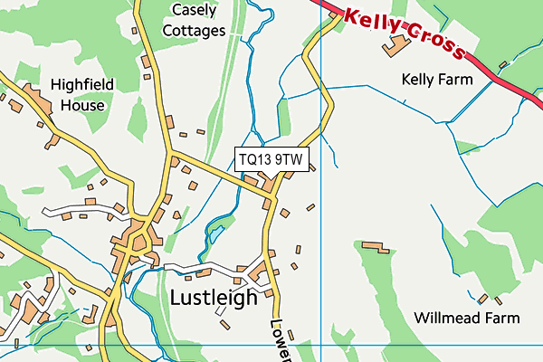TQ13 9TW map - OS VectorMap District (Ordnance Survey)