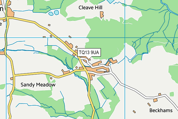 TQ13 9UA map - OS VectorMap District (Ordnance Survey) TQ13 9UA map - OS VectorMap District (Ordnance Survey)