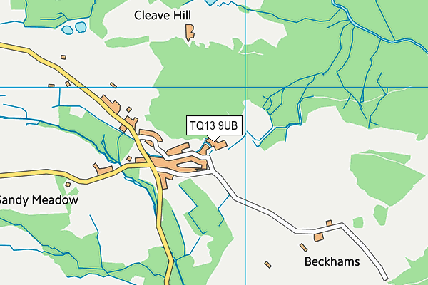 TQ13 9UB map - OS VectorMap District (Ordnance Survey) TQ13 9UB map - OS VectorMap District (Ordnance Survey)
