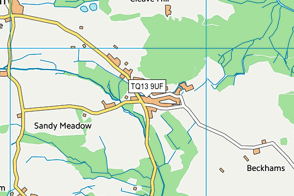 TQ13 9UF map - OS VectorMap District (Ordnance Survey) TQ13 9UF map - OS VectorMap District (Ordnance Survey)