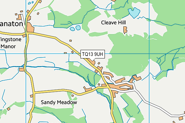 TQ13 9UH map - OS VectorMap District (Ordnance Survey) TQ13 9UH map - OS VectorMap District (Ordnance Survey)