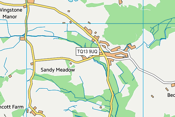 TQ13 9UQ map - OS VectorMap District (Ordnance Survey)
