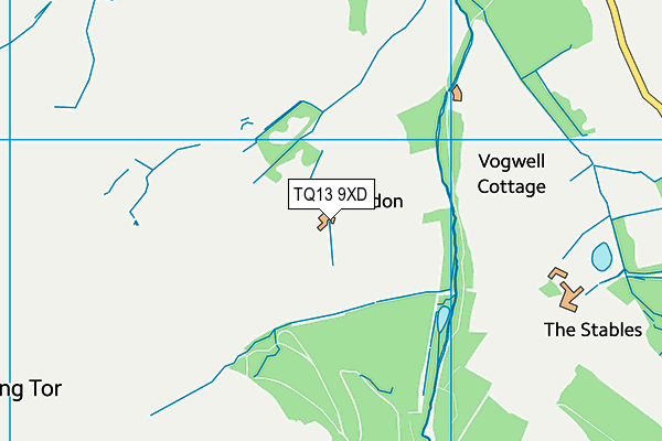 TQ13 9XD map - OS VectorMap District (Ordnance Survey) TQ13 9XD map - OS VectorMap District (Ordnance Survey)