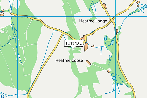 TQ13 9XE map - OS VectorMap District (Ordnance Survey) TQ13 9XE map - OS VectorMap District (Ordnance Survey)