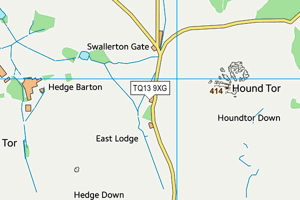 TQ13 9XG map - OS VectorMap District (Ordnance Survey) TQ13 9XG map - OS VectorMap District (Ordnance Survey)