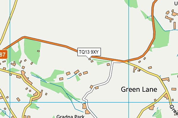 TQ13 9XY map - OS VectorMap District (Ordnance Survey) TQ13 9XY map - OS VectorMap District (Ordnance Survey)