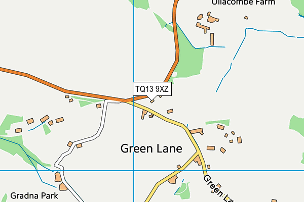TQ13 9XZ map - OS VectorMap District (Ordnance Survey)