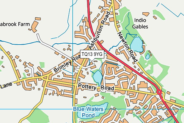 TQ13 9YG map - OS VectorMap District (Ordnance Survey) TQ13 9YG map - OS VectorMap District (Ordnance Survey)
