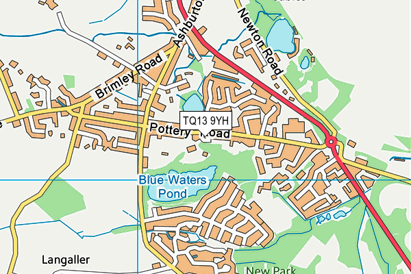 TQ13 9YH map - OS VectorMap District (Ordnance Survey) TQ13 9YH map - OS VectorMap District (Ordnance Survey)