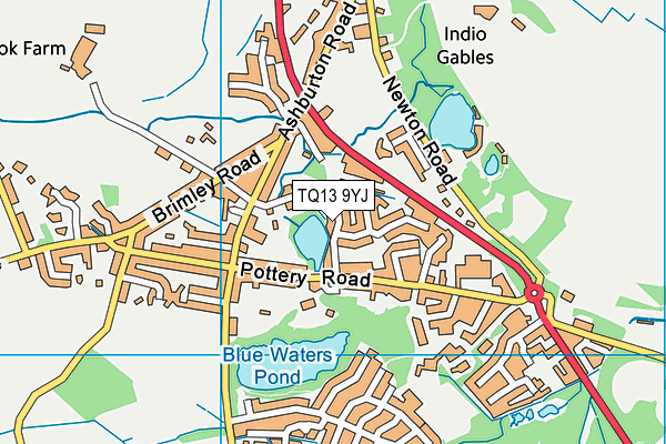 TQ13 9YJ map - OS VectorMap District (Ordnance Survey) TQ13 9YJ map - OS VectorMap District (Ordnance Survey)