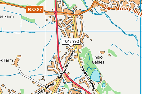 TQ13 9YQ map - OS VectorMap District (Ordnance Survey) TQ13 9YQ map - OS VectorMap District (Ordnance Survey)