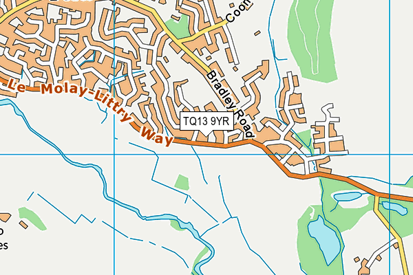 TQ13 9YR map - OS VectorMap District (Ordnance Survey) TQ13 9YR map - OS VectorMap District (Ordnance Survey)