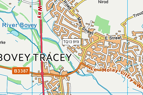 TQ13 9YX map - OS VectorMap District (Ordnance Survey) TQ13 9YX map - OS VectorMap District (Ordnance Survey)