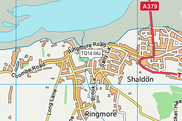 TQ14 0AJ map - OS VectorMap District (Ordnance Survey)